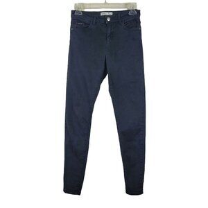 Bershka Sz 4 Black Skinny Chino Style Pants Mid Rise Women's 5 Pocket Casual